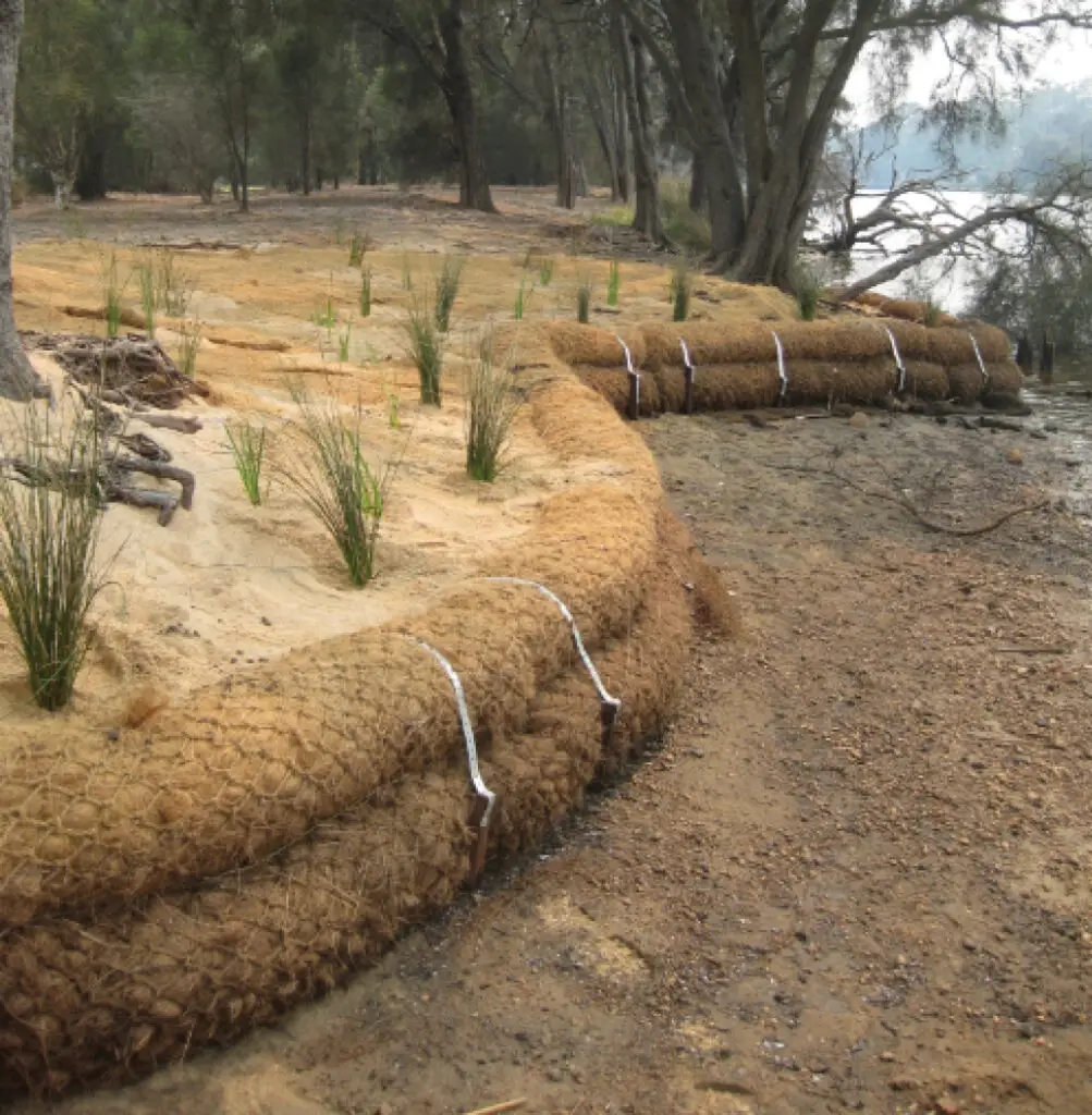 EcoCoir Log for bank erosion control