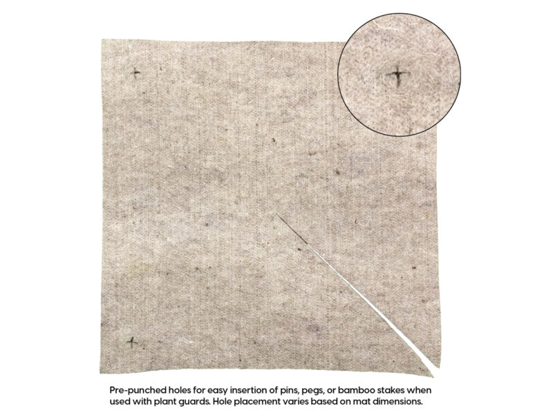 Weed mat slits and holes - EcoWool