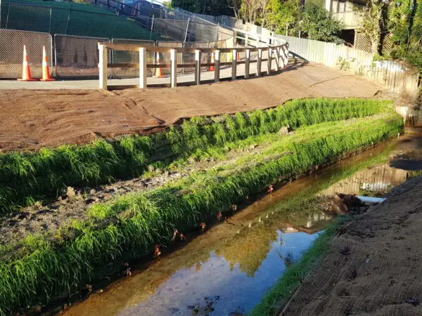 Flex MSE Vegetated Retaining Wall for Creek Stabilisation