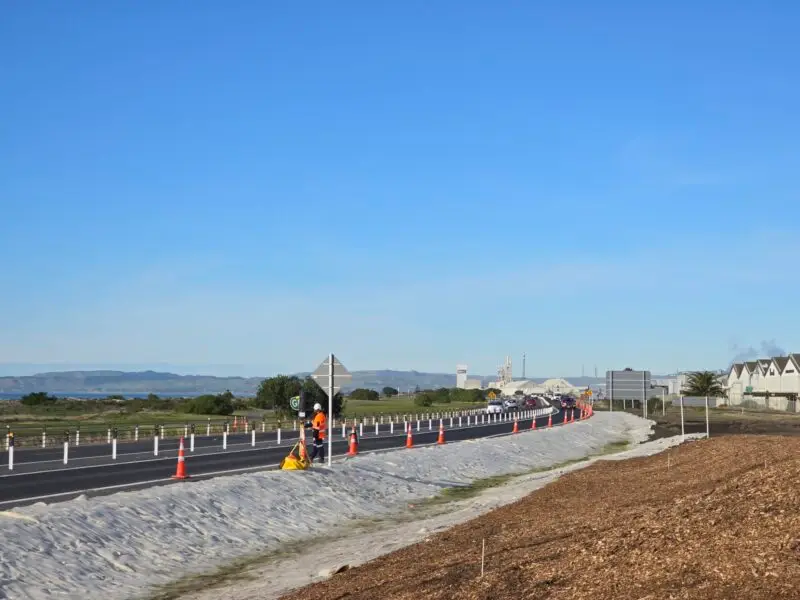 SH15 Awatoto Roundabout Project FuturFiber Dag Wool Matting